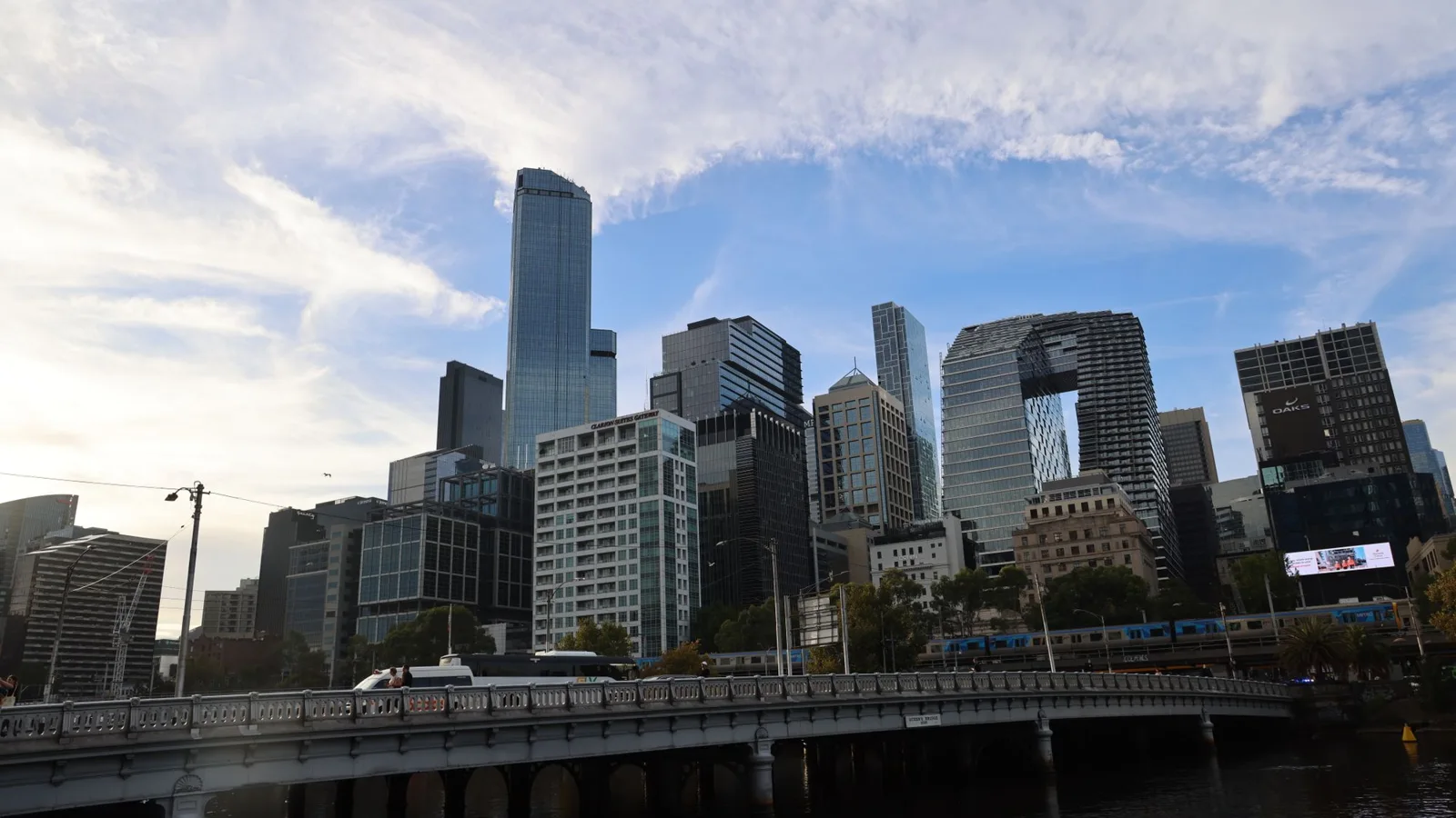 Melbourne CBD skyline over the Yarra River